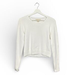 Michael Kors White Ribbed Knit Top